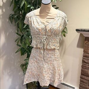 Cotton In Floral Two-Piece Set with Skirt and Top